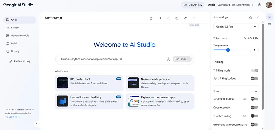 راهنمای کار با Google AI Studio
