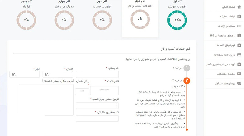 مراحل دریافت درگاه پرداخت ملت