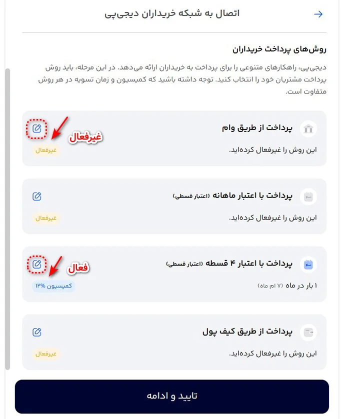 Steps-to-Obtain-a-DigiPay-Payment-Gateway-16 image انتخاب روش پرداخت خریداران