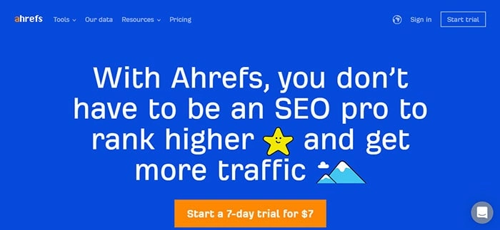 ahrefs-min 15 مورد از بهترین ابزارهای رایگان گوگل برای سئو