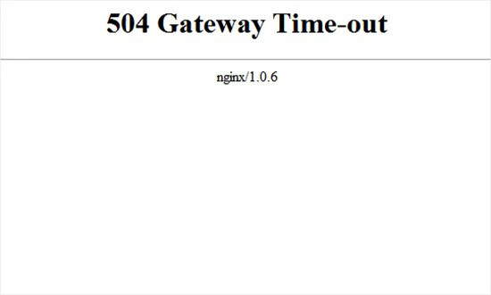 gateway timeout 504