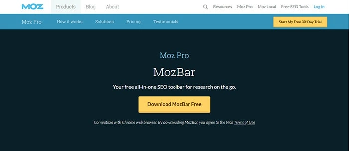 moz-bar-min 15 مورد از بهترین ابزارهای رایگان گوگل برای سئو