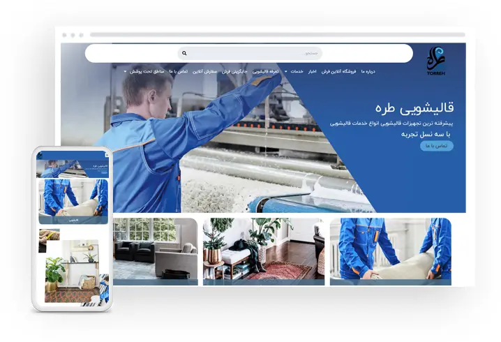 نمونه کارهای طراحی سایت قالیشویی