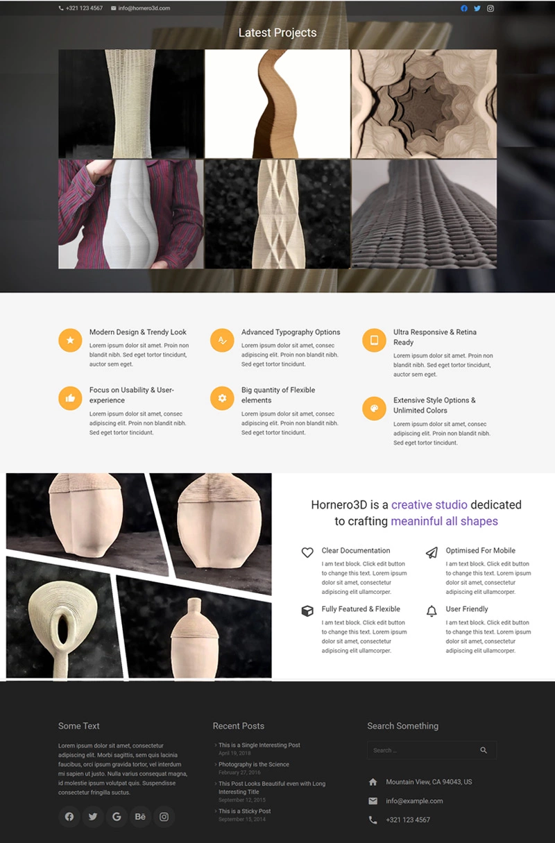 نمونه کار طراحی سایت شرکتی پرینتر سه بعدی