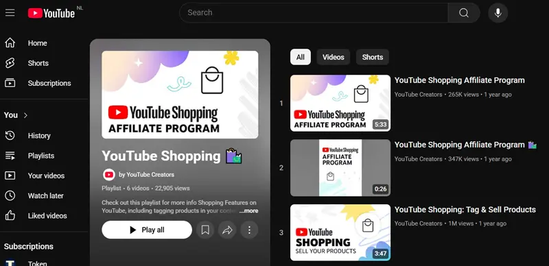 افیلیت مارکتینگ با YouTube Shopping