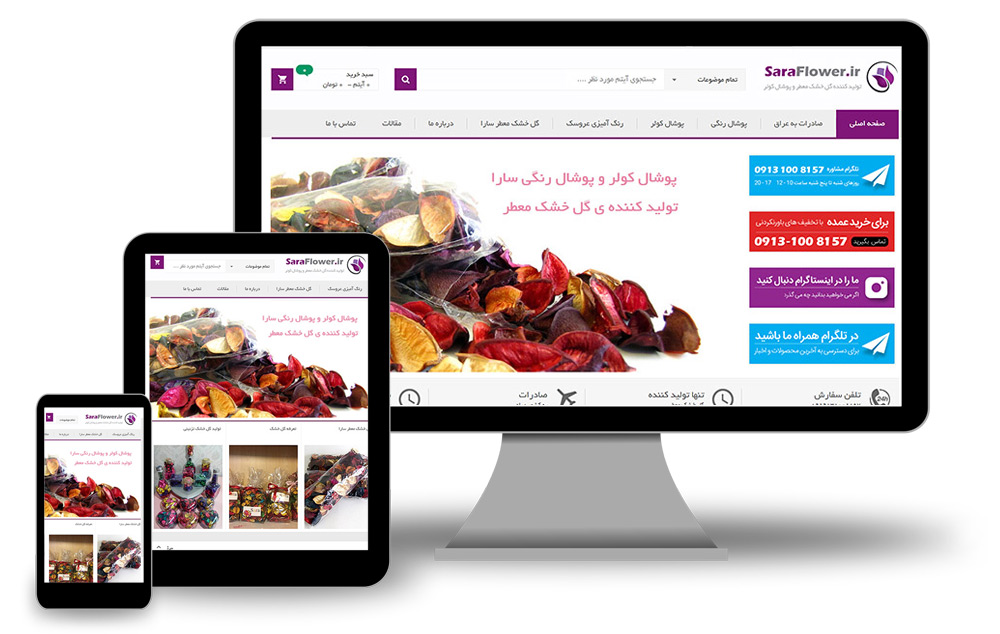 طراح فروشگاه اینترنتی گل سارا